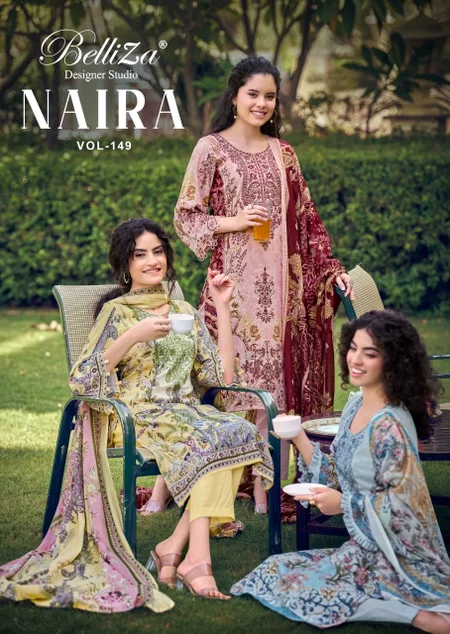Naira Vol 149 By Belliza Pure Cotton Dress Materials
